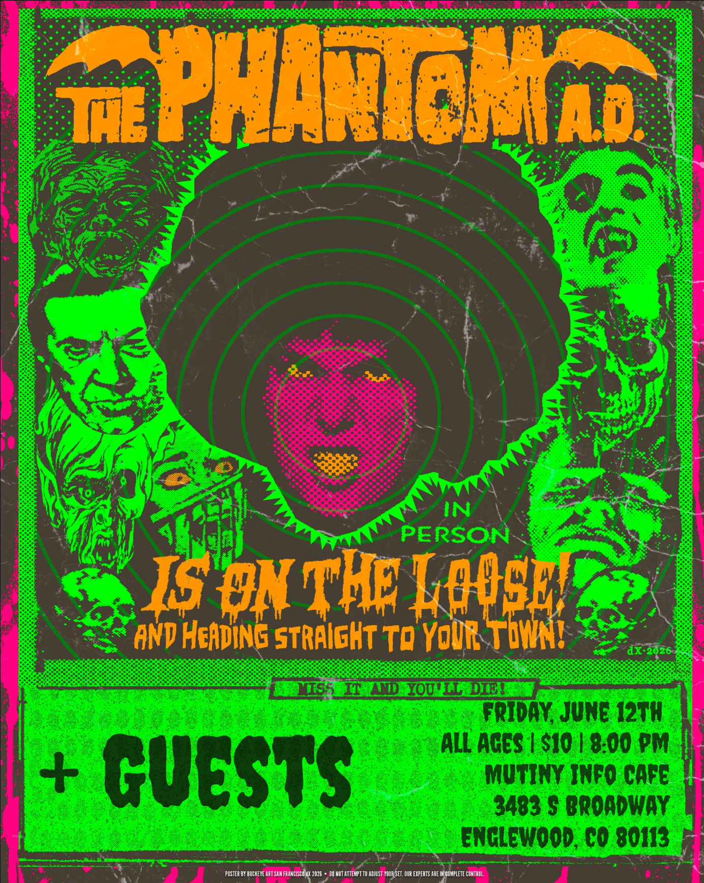 The Phantom A.D. Live at Mutiny Info Cafe + Guests - Friday June 12 8pm - Will Call Ticket