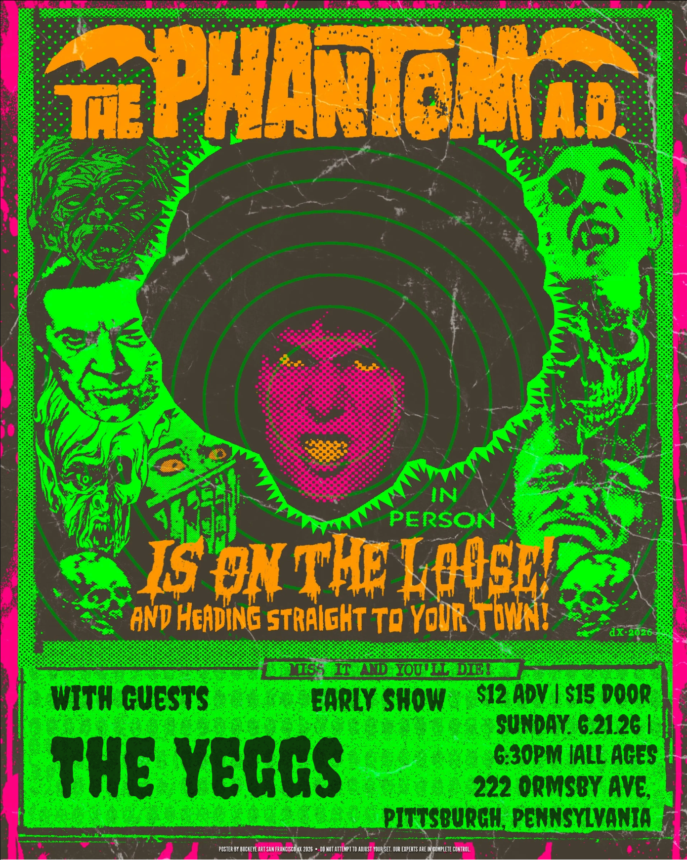 The Phantom A.D. Live at 222 Ormsby + The Yeggs - Sunday June 21 6:30pm Early Show - Will Call Ticket