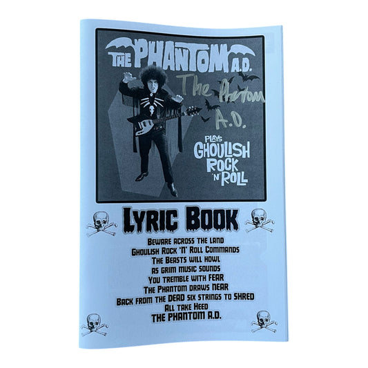 Signed 16 Page Lyric Book - Plays Ghoulish Rock 'N' Roll