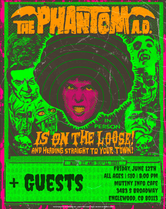 The Phantom A.D. Live at Mutiny Info Cafe + Guests - Friday June 12 8pm - Will Call Ticket