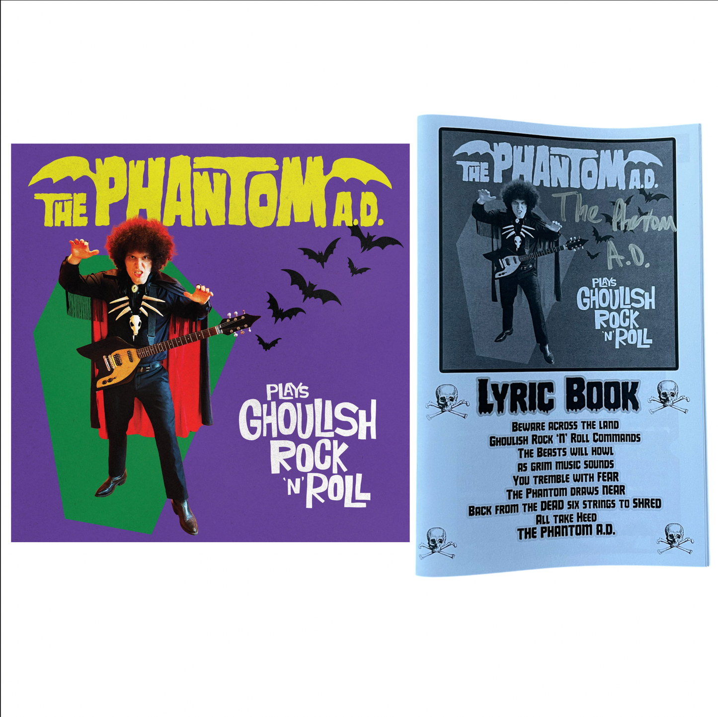 CD - The Phantom A.D. Plays Ghoulish Rock 'N' Roll + Signed 16 Page Lyrics Book