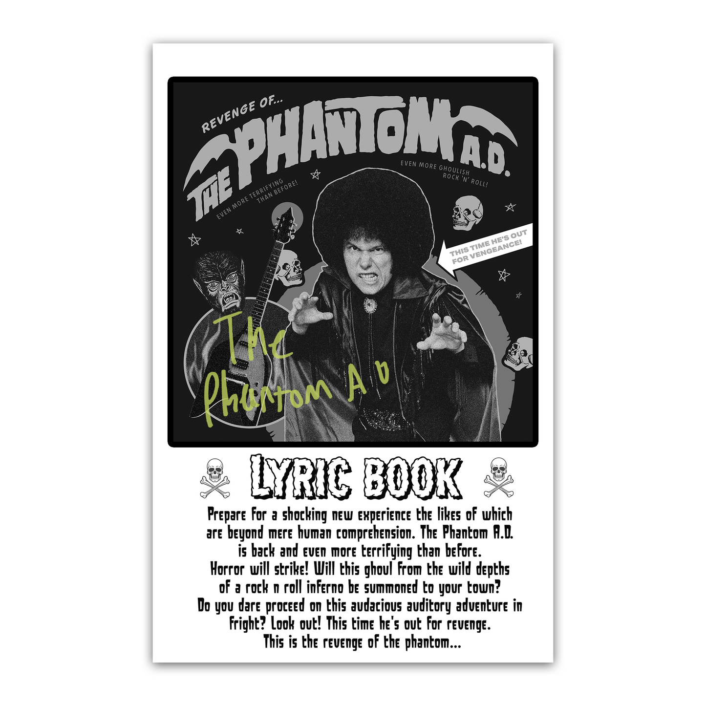 Revenge of The Phantom 16 page Signed Lyric book